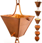 Nutshell Stores Medium Square Cups Rain Chain - Copper - 12 Feet