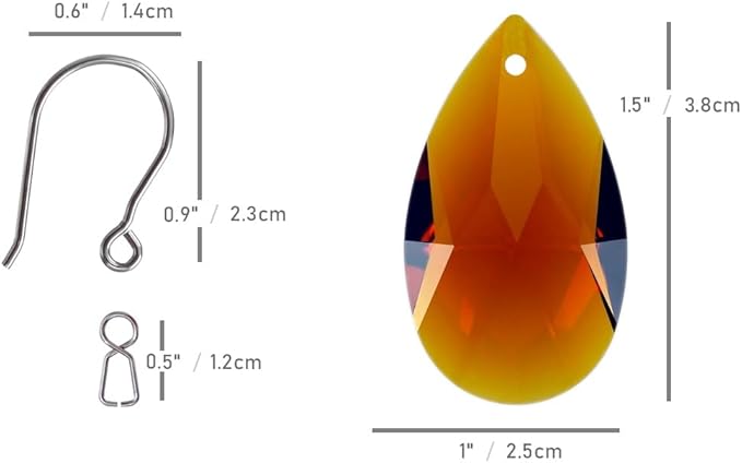 10pcs Crystal Suncatcher Prism, 38mm Multicolor Teardrop Crystal Chandelier Replacement Hanging Glass Ornament Pendant Rainbow Maker for Window, Wedding, Party, Home Décor