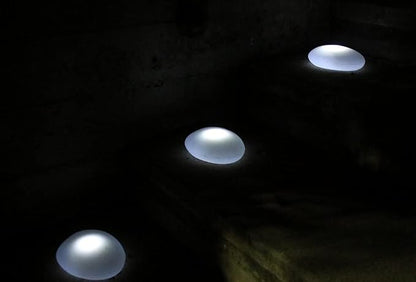 Britta Products Solar Path Paver Stones - Waterproof Solar LED Light for Garden Paths and Stairs - LED Cool White Stone Markers - Set of 3 Stone Lamps
