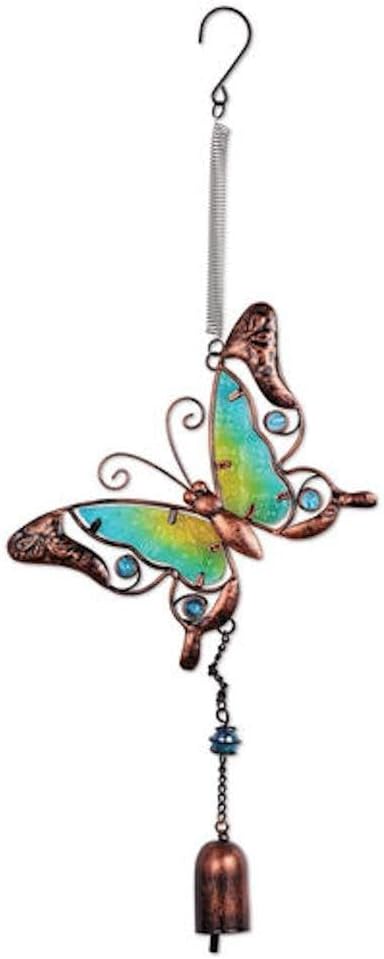 Sunset Vista Designs Metal and Glass Butterfly Bouncy Hanging Decoration