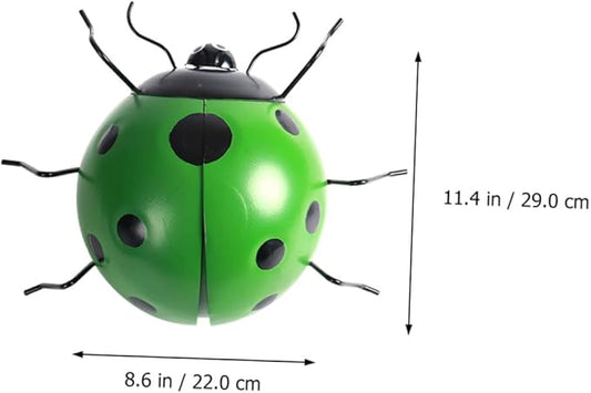 BESPORTBLE Simulated Ladybug Pendant Iron Garden Ornament Outdoor Decor Creative Hanging Artificial Ladybug Sculpture for Patio and Holiday