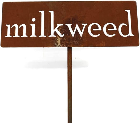 Classic Metal Garden Markers 19 Inches Tall (milkweed, Naturally Rusted)