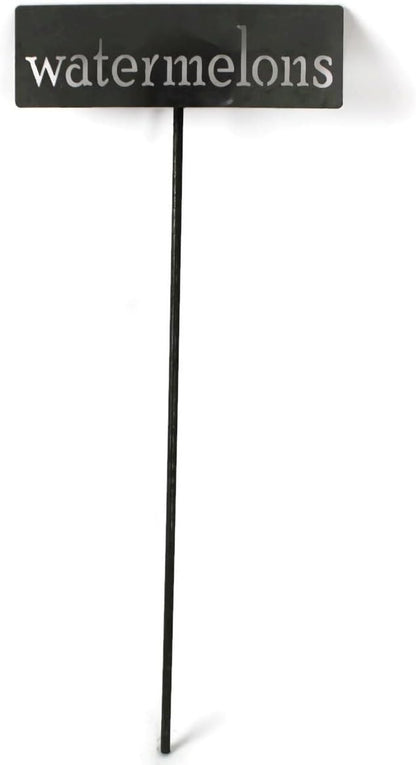 Classic Metal Garden Markers 19 Inches Tall (watermelons, Raw, Unfinished Steel (will rust with time))