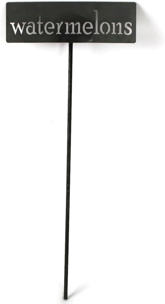 Classic Metal Garden Markers 19 Inches Tall (watermelons, Raw, Unfinished Steel (will rust with time))
