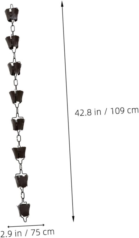 1m Flower Chain Rain Chain Gutter Hangers Decorative Chimes Cups Replacement for Gutter Style Decor