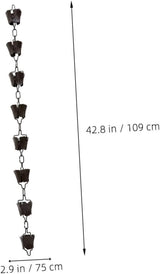 1m Flower Chain Rain Chain Gutter Hangers Decorative Chimes Cups Replacement for Gutter Style Decor