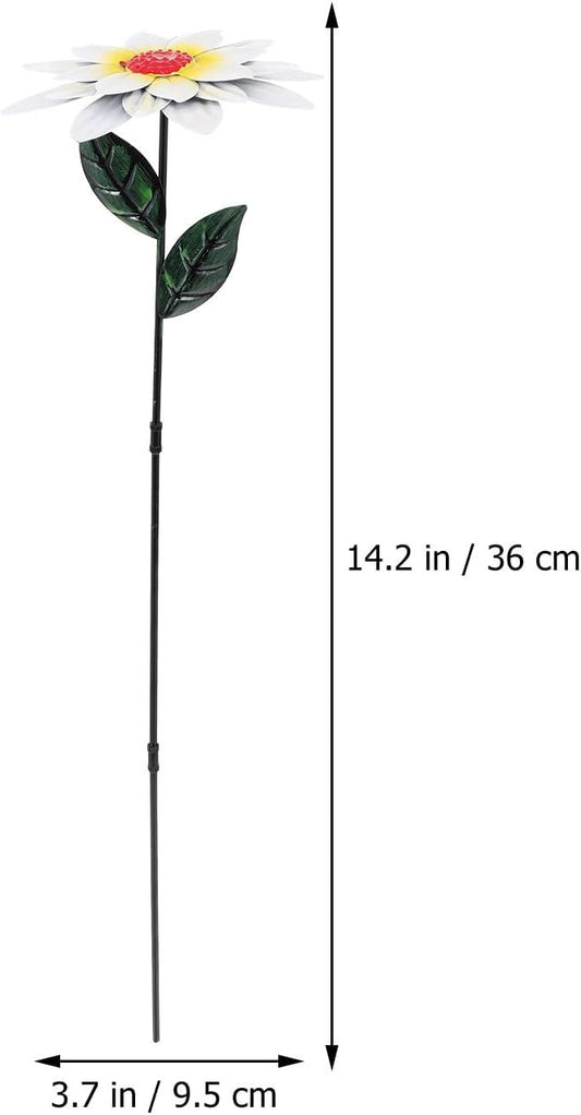 Iron Outdoor Flower Garden Stake Patio Lawn Decoration White Floral Garden Pathway Ornament