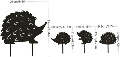 Hedgehog Wrought Iron Garden Stake Standing Metal Backyard Statue Animal Hollow Yard Ornament, Metal Hollow Yard Ornament, Wrought Iron Decoration, Animal Stake Yard Arts Crafts