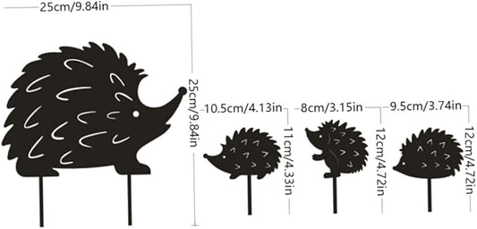 Hedgehog Wrought Iron Garden Stake Standing Metal Backyard Statue Animal Hollow Yard Ornament, Metal Hollow Yard Ornament, Wrought Iron Decoration, Animal Stake Yard Arts Crafts