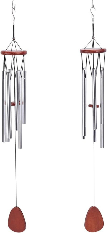 2 Packs Wind Chimes, 29 Inch Long Deep Tone Wind Chimes for Outside Garden Hanging Windchimes for Patio Balcony Hanging Decor, Sandy Brown