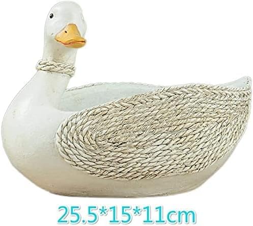 Garden Ornaments Decor Statue Outdoor,Abstract Unique Statue Sculpture Creative Statues and Sculptures Outdoor Decor for Garden,Simulation White Duck Model Statue Resin Sculpture Sundries