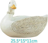 Garden Ornaments Decor Statue Outdoor,Abstract Unique Statue Sculpture Creative Statues and Sculptures Outdoor Decor for Garden,Simulation White Duck Model Statue Resin Sculpture Sundries