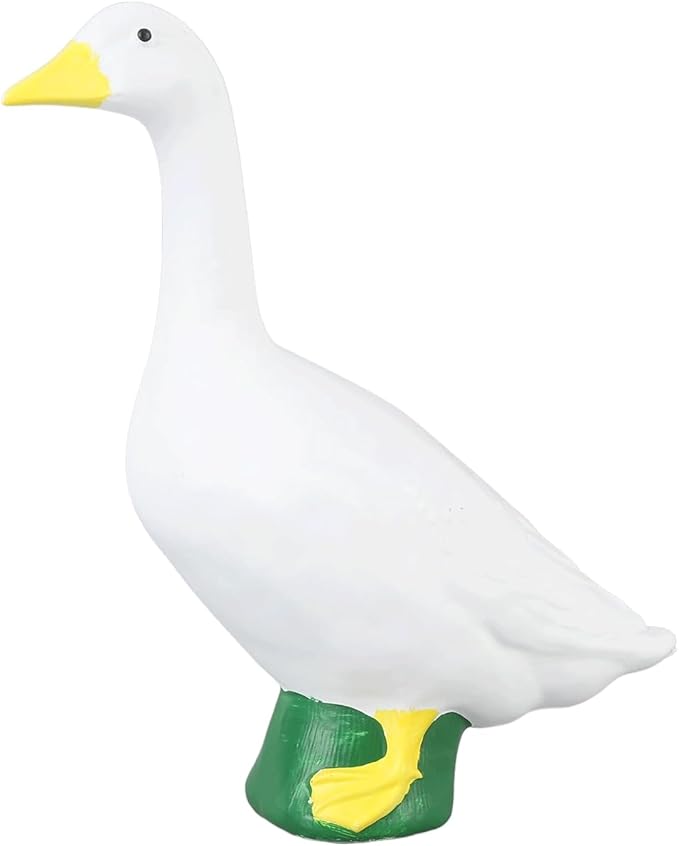 Garden Statues Goose Statue 7Inch White Goose Figurine Ornament Desktop Animals Figurines Car Decoration Farm Craft Decoration Yard Ornaments Decor