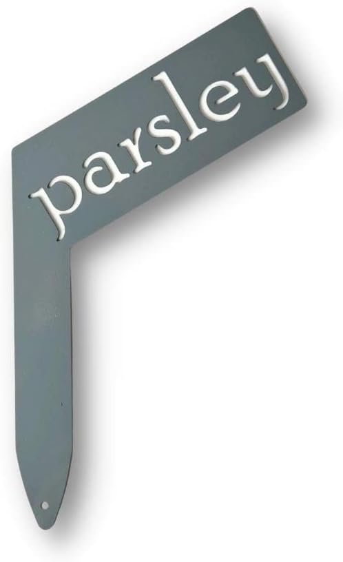 Planter Size Small Metal Garden Plant Vegetable Flower or Herb Markers 13.5 Inches Tall (parsley, Primed Finish)