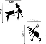 Metal Cute Alien Garden Metal Stakes,Hollow Garden Animal Ant Garden Stake Accessories and Lawn Ornaments Gardening Stakes for Decoration (Ant A)