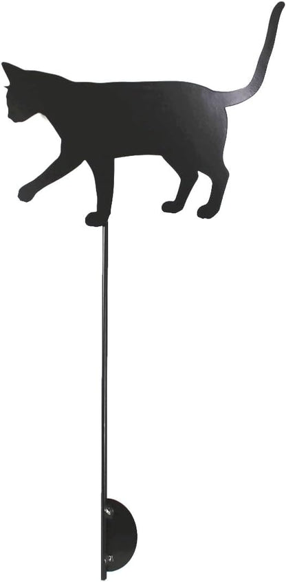 Pets and Farm Animals Metal Garden Landscape Stake (11.5" Wide Cat on Stake, Bronze Charcoal)