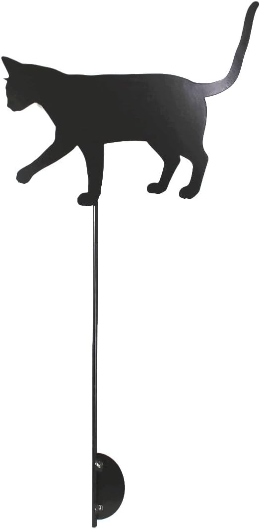 Pets and Farm Animals Metal Garden Landscape Stake (11.5" Wide Cat on Stake, Bronze Charcoal)
