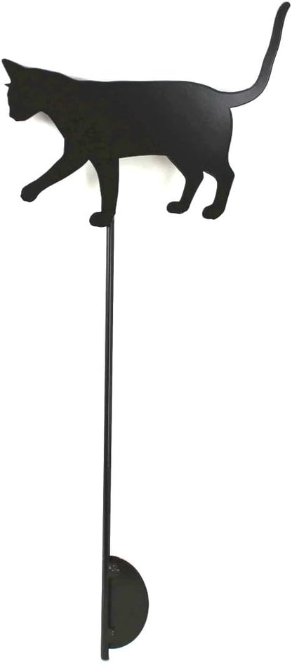 Pets and Farm Animals Metal Garden Landscape Stake (9" Wide Cat on Stake, Bronze Charcoal)