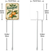 Uptell Vintage Aluminum Kumquat Fruit Signs Yard Sign with Stake for Garden Fruit Garden Label Stakes Plant Markers for Outdoor Plants Waterproof 7x8.8 inch