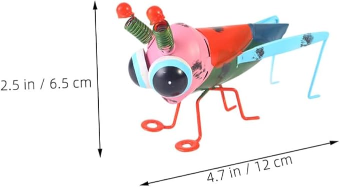 Holibanna 3pcs Colorful Iron Art Locust Figurines Portable Lightweight Metal Insect Statues for Garden Lawn Patio Decor Stylish Indoor Outdoor Sculpture with Natural Aesthetic