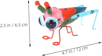 Holibanna 3pcs Colorful Iron Art Locust Figurines Portable Lightweight Metal Insect Statues for Garden Lawn Patio Decor Stylish Indoor Outdoor Sculpture with Natural Aesthetic