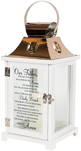 Our Father Memorial Copper Lantern - 6 Hour Timer