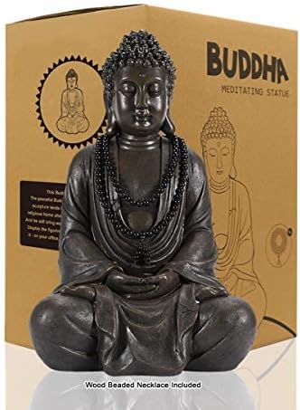 Goodeco 11.4" Meditating Buddha Statue Home Decor - Meditation Gifts for Room/Garden/Patio/Deck/Porch Yard Art Decoration, Zen Decor Buda Statue