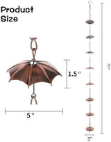 Topadorn 72 inch Rain Chains for Outside, 8 Cups Rain Catcher Chain for Gutters, Adjustable Length Downspout Replacement, Outdoor Garden Rain Drainage Decor