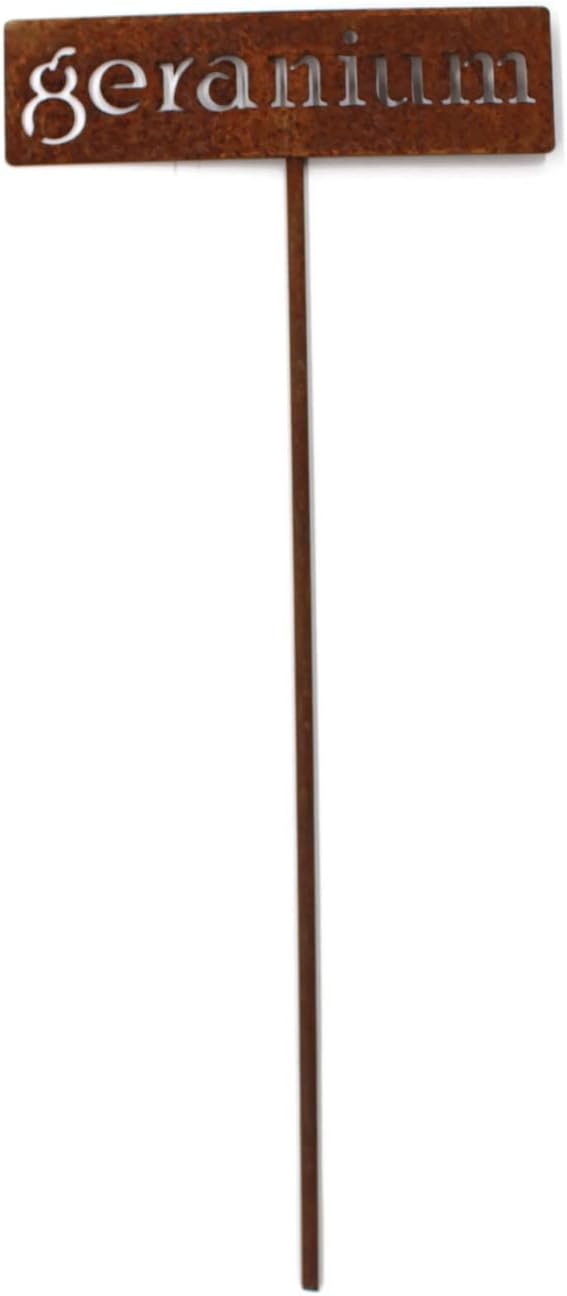 Classic Metal Garden Markers 19 Inches Tall (geranium, Naturally Rusted)