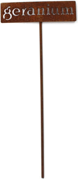 Classic Metal Garden Markers 19 Inches Tall (geranium, Naturally Rusted)