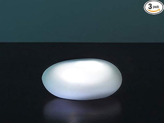 Britta Products Solar Path Paver Stones - Waterproof Solar LED Light for Garden Paths and Stairs - LED Cool White Stone Markers - Set of 3 Stone Lamps