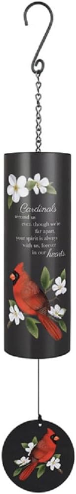 Carson Home Accents Cardinals Cylinder Sonnet, 36-inch Length, Steel, Metal, UV Printed, Home Decoration