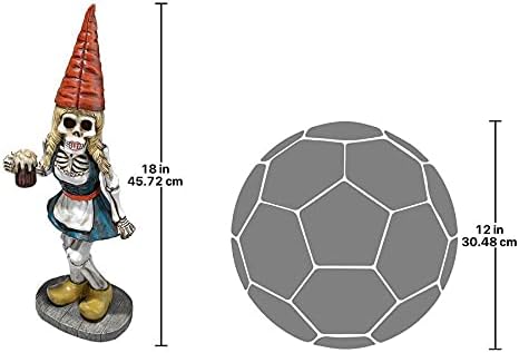 Design Toscano Zombie Gnome - Bavarian Oktoberfest Skeleton Gnome Gerta - Garden Gnome Statue, 6½"Wx4½"Dx18"H