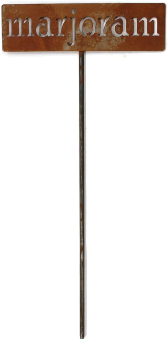 Classic Metal Garden Markers 19 Inches Tall (marjoram, Naturally Rusted)