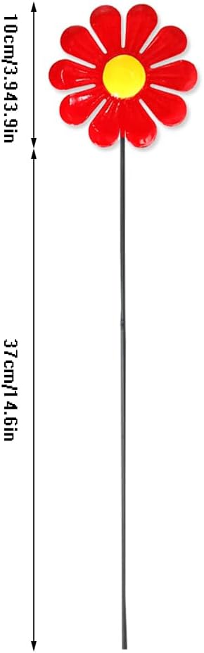 6 Pcs Metal Flower Garden Stake for Outside,Sunflower Outdoor Decor,Multicolored Decorative Flowers Stakes,Easy Assembly for Spring Decorations,Yard, Lawn & Patio Pathway