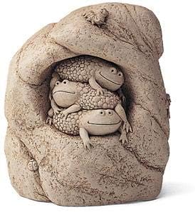 Carruth Studio, Toad Hollow Garden Statue Figurine, Original Sculpture Handcrafted in Stone, Artisan Made