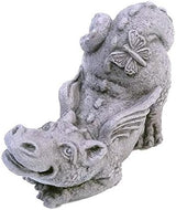 Little Darling Dragon Baby Pup 'Butterfly' - Solid Cast Stone Garden Statue - a Great Home or Garden Idea - Durable, Lifelike Sculpture - Fun Exterior and Interior Art