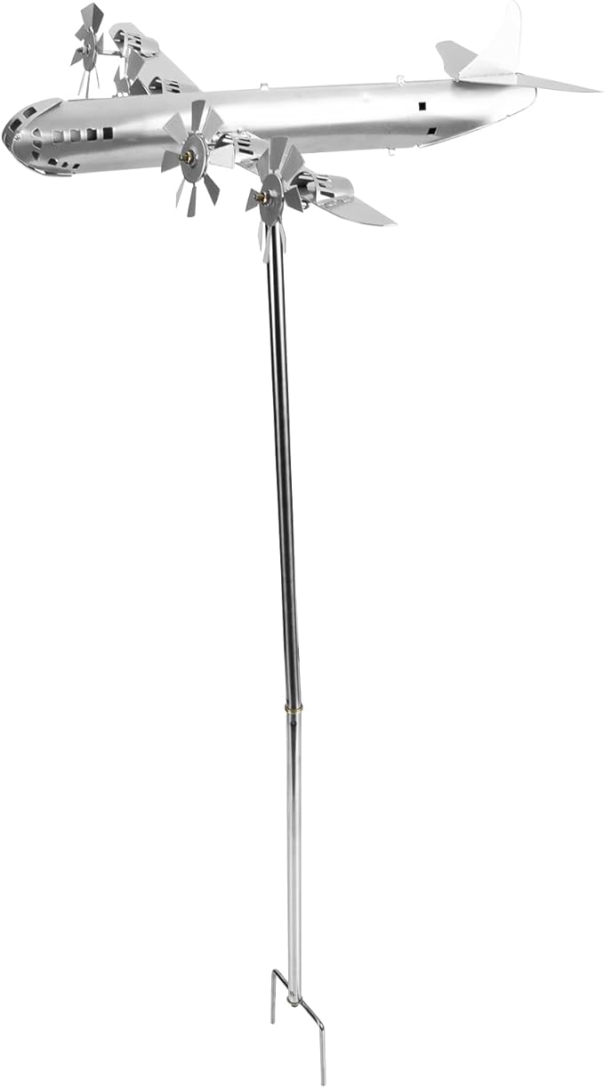 Airplane Windmill Iron Crafts for Outdoor Garden Decoration Vivid Sculpted Ornament Durable Metal Decor Charming Present for Home and Holidays