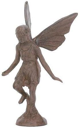 HomeOffice Cast Iron Playful Fairy Garden Statue Angel Pixie Fairy