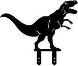 Large 14.56" Metal Garden Decor, 2 Pack Weather-Proof Dinosaur Statue, Dino Silhouette Garden Sculptures & Statues Stakes for Outdoor Lawn, Patio, Flower Beds, Ideal Gardening & Country Gifts