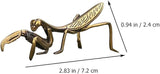Metal Mantis Brass Praying Mantis Mini Fairy Garden Animal Figurines Lawn Patio Tree Ornaments Sculpture Micro Landscape Ornaments for Backyard Desk