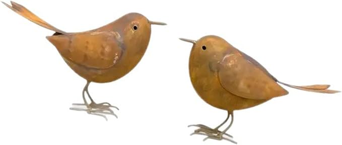 2pcs Garden Statues Yard Ornament Iron Bird Ornament Animal Statue Sculpture Tree Decoration Outdoor Decoration Garden Outdoor Rusted Metal Bird Statue