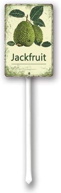 Uptell Vintage Aluminum Jackfruit Fruit Signs Yard Sign with Stake for Garden Fruit Garden Label Stakes Plant Markers for Outdoor Plants Waterproof 7x8.8 inch