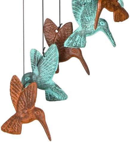 Woodstock Chimes Signature Collection, Woodstock Habitats, Hummingbird Spiral, 18'' Terra Celestial Habitats and Nature Wind Chimes for Outdoor, Patio, Home or Garden Décor (HHT)