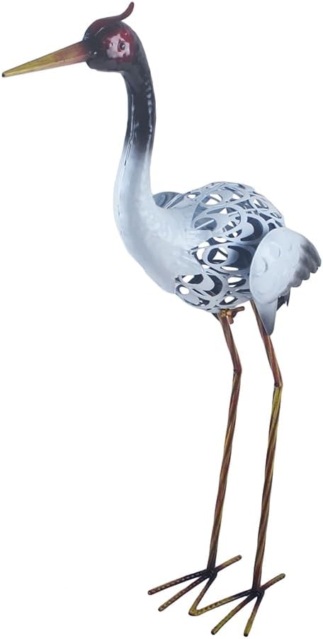 Heron Statue Metal Heron Sculpture Heron Ornaments Garden Decoration Metal Yard Art for Patio Lawn Backyard Outdoor Decoration