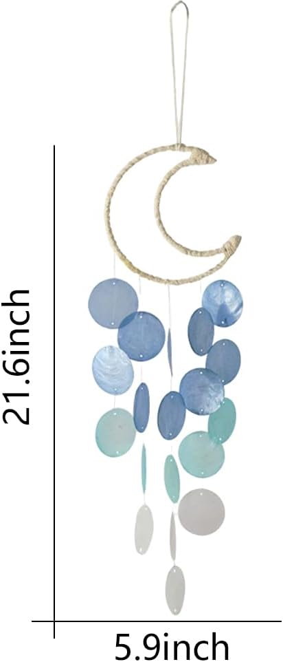 Wind Chimes for Outside,Handcrafted Capiz Shells Wind Chime for Indoor/Outdoors,Garden Decoration of Coastal Style,Great Gift for Shells Wind Chimes Lovers and More (Colorful)