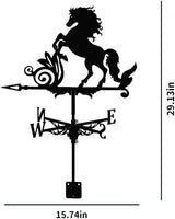 3D Animal Metal Weather Vane, Roof Weather Vane, Weather Direction Indicator, Garden Statue, Garden Windmill, Roof Decoration Accessories for Garden, Yard, Roof Decoration (Mustang)