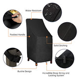 Stackable Patio Chair Covers, High Back Outdoor Chair Covers, 600D Heavy Duty Waterproof Lawn Outside Barstool Furniture Covers,Fits for 4-6 Stackable Dining Chairs,27"W x 27"D x 49"H,1 Pack