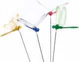 40 Pcs 3D Artificial Dragonfly Stakes Garden Ornaments Dragonfly Garden Decor for Indoor Outdoor Planter Miniature Fairy Garden Decoration,Yellow,Blue,Green,Red