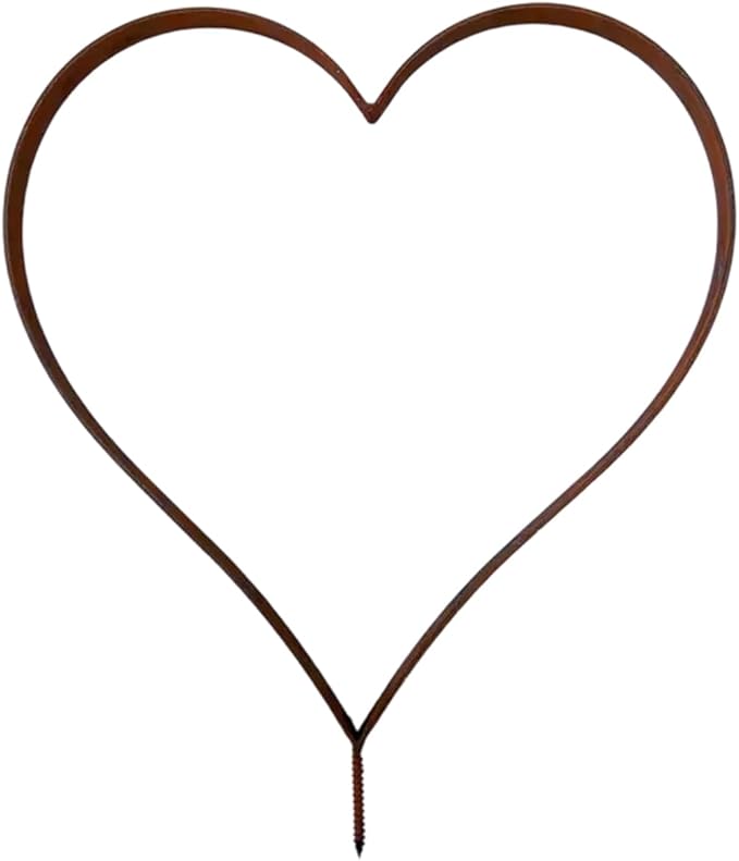 Rust Decoration Stake Metal Heart Shape Garden Decoration Rust Stake Natural Plant Outdoor Yard